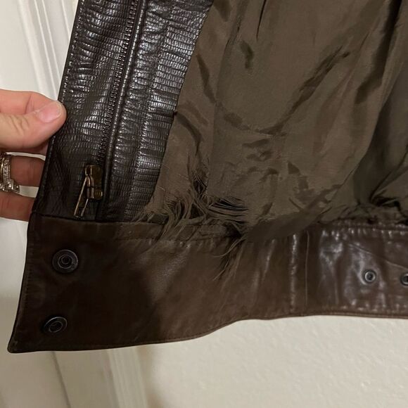 Vintage Gino di Giorgio By Comint Brown Leather Bomber Jacket Coat Size S - Picture 9 of 15